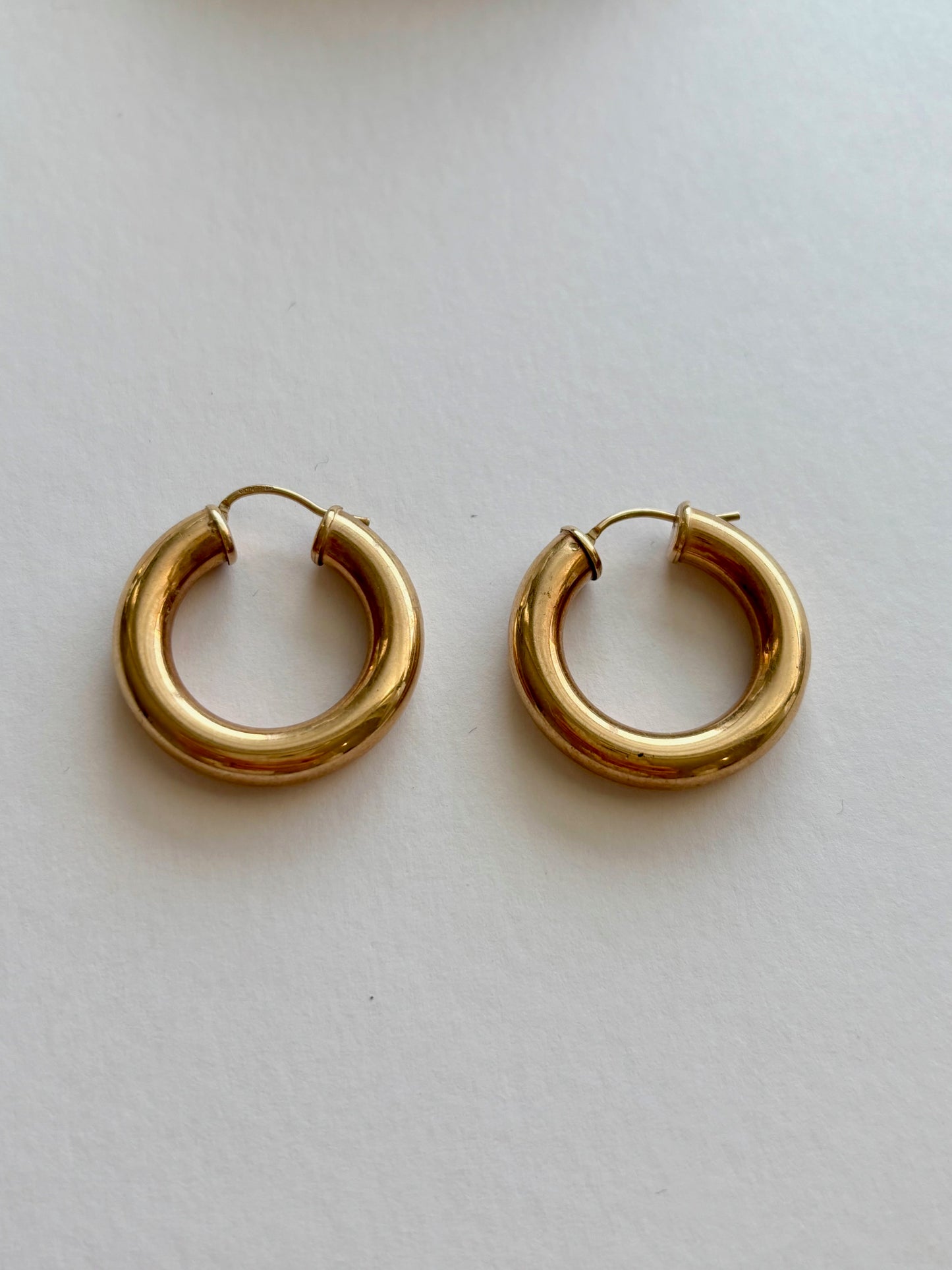 9k Gold Wide / Chunky Hoop Earrings
