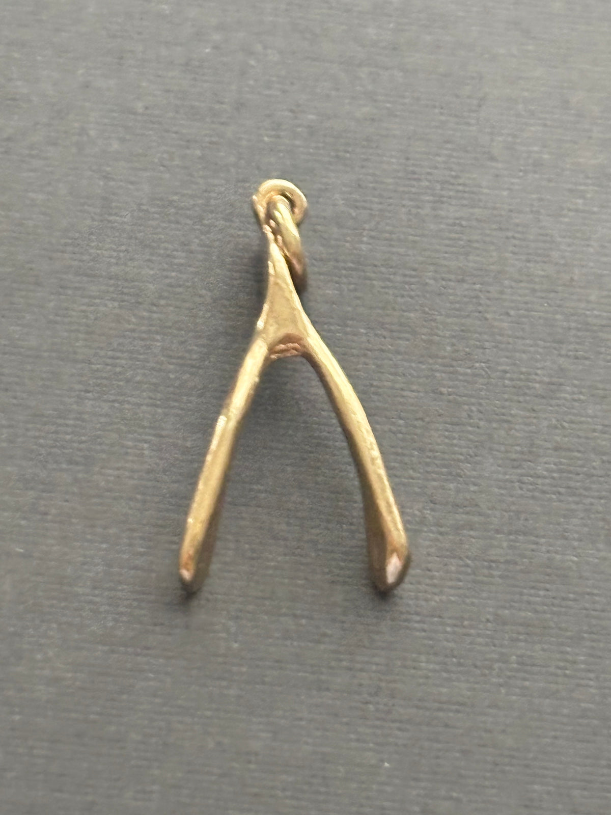 Vintage 9k Gold Wishbone Charm