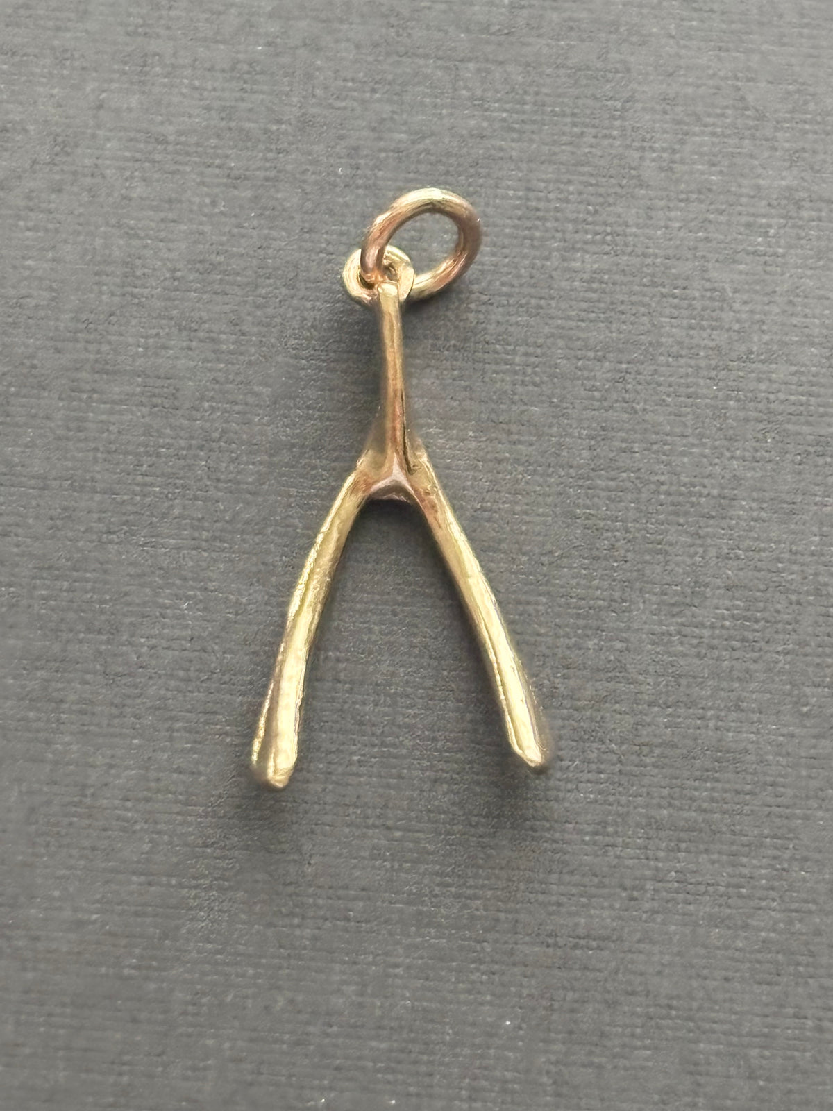 Vintage 9k Gold Wishbone Charm