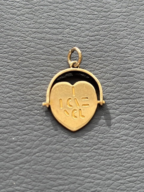 Vintage Heart I Love You Spinner Charm Pendant