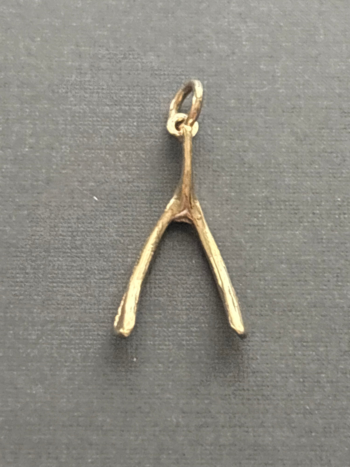 Vintage 9k Gold Wishbone Charm