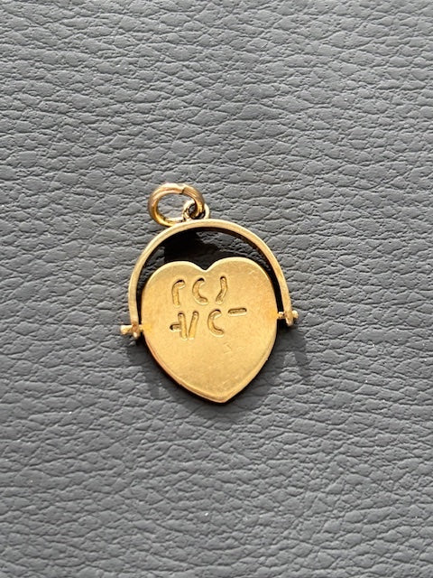 Vintage Heart I Love You Spinner Charm Pendant