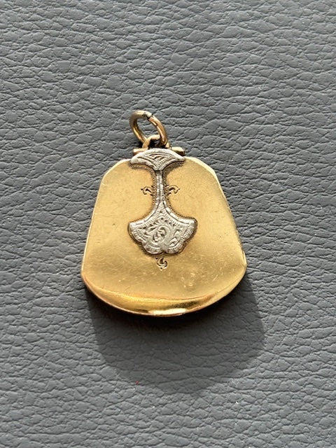 9k Gold and Palladium Art Deco Locket / Pendant