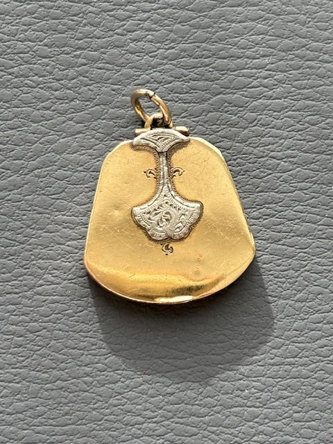 9k Gold and Palladium Art Deco Locket / Pendant