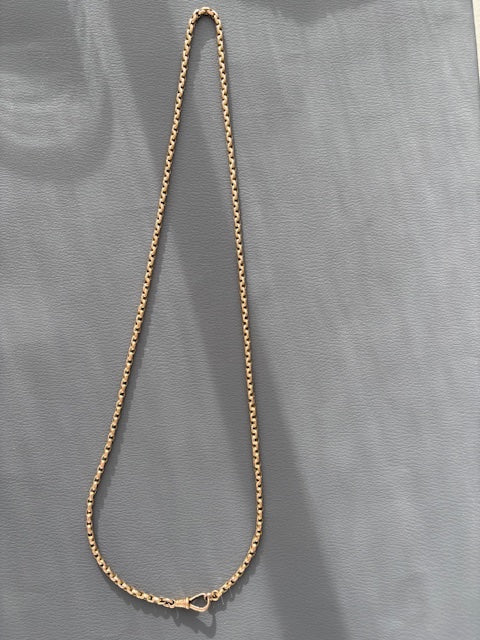 Antique Victorian 9k Gold Guard Chain w/ Dog Clip