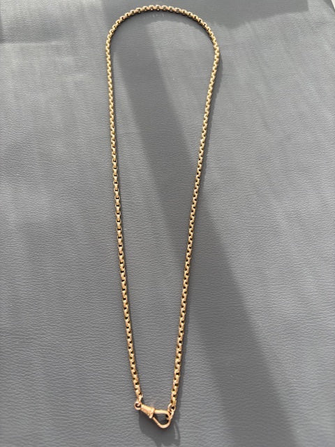 Antique Victorian 9k Gold Guard Chain w/ Dog Clip