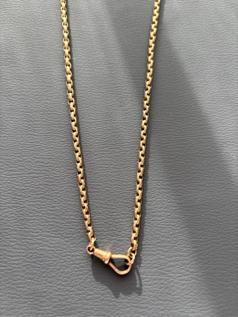 Antique Victorian 9k Gold Guard Chain w/ Dog Clip