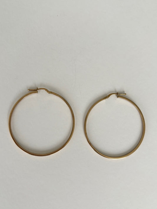 Vintage Italian 9k Gold Hoop Earrings