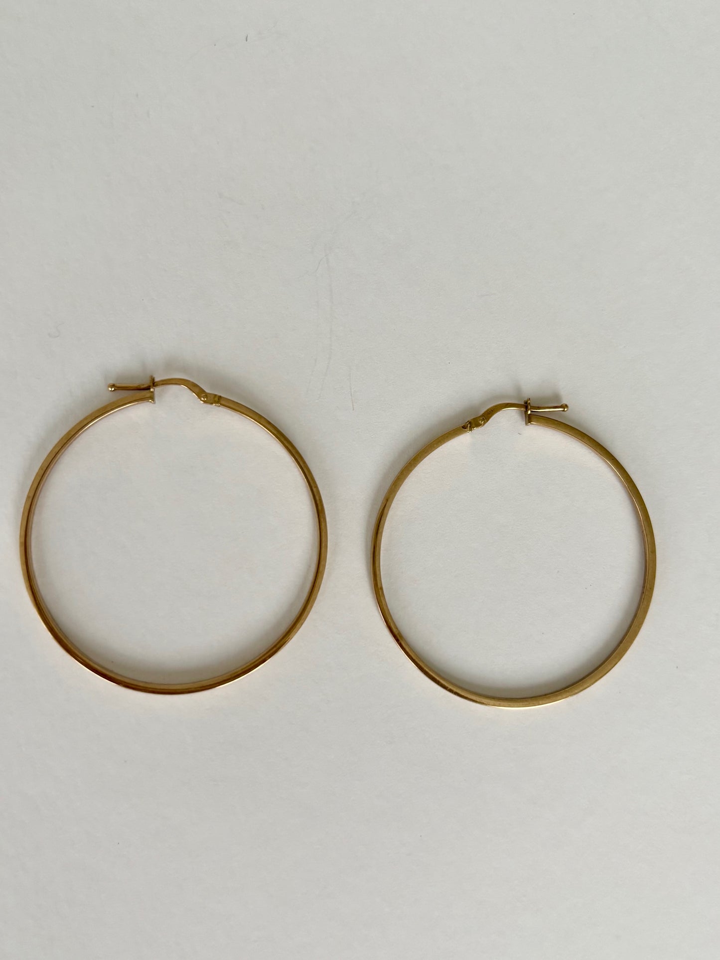 Vintage Italian 9k Gold Hoop Earrings