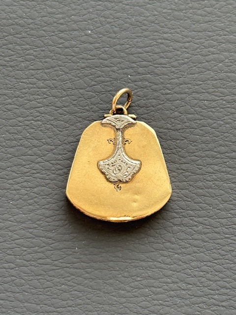 9k Gold and Palladium Art Deco Locket / Pendant