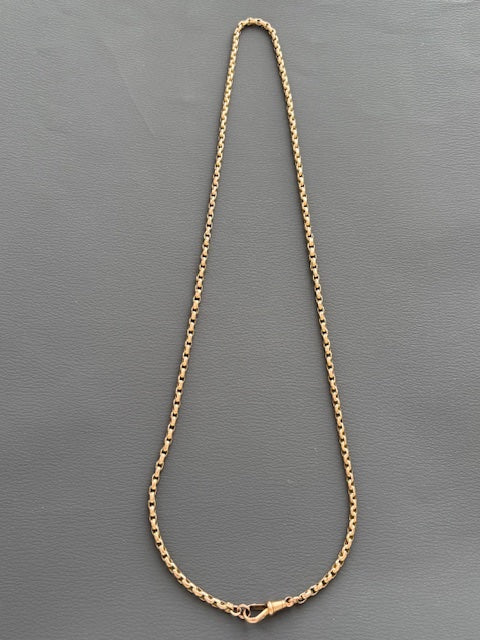 Antique Victorian 9k Gold Guard Chain w/ Dog Clip