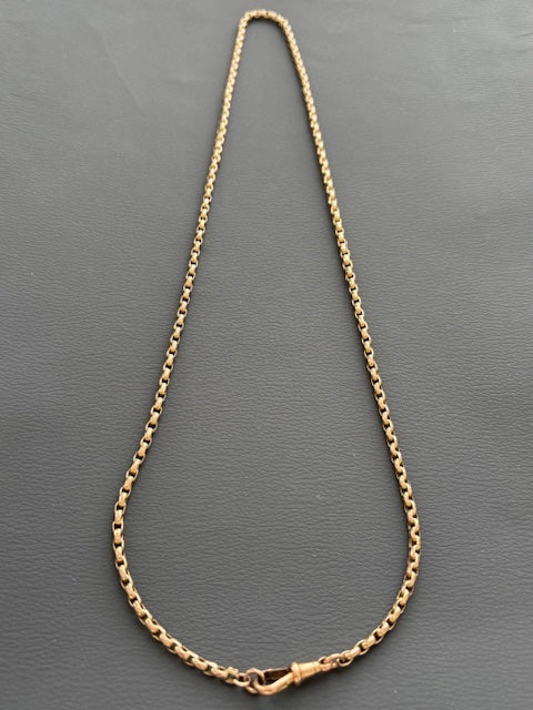 Antique Victorian 9k Gold Guard Chain w/ Dog Clip