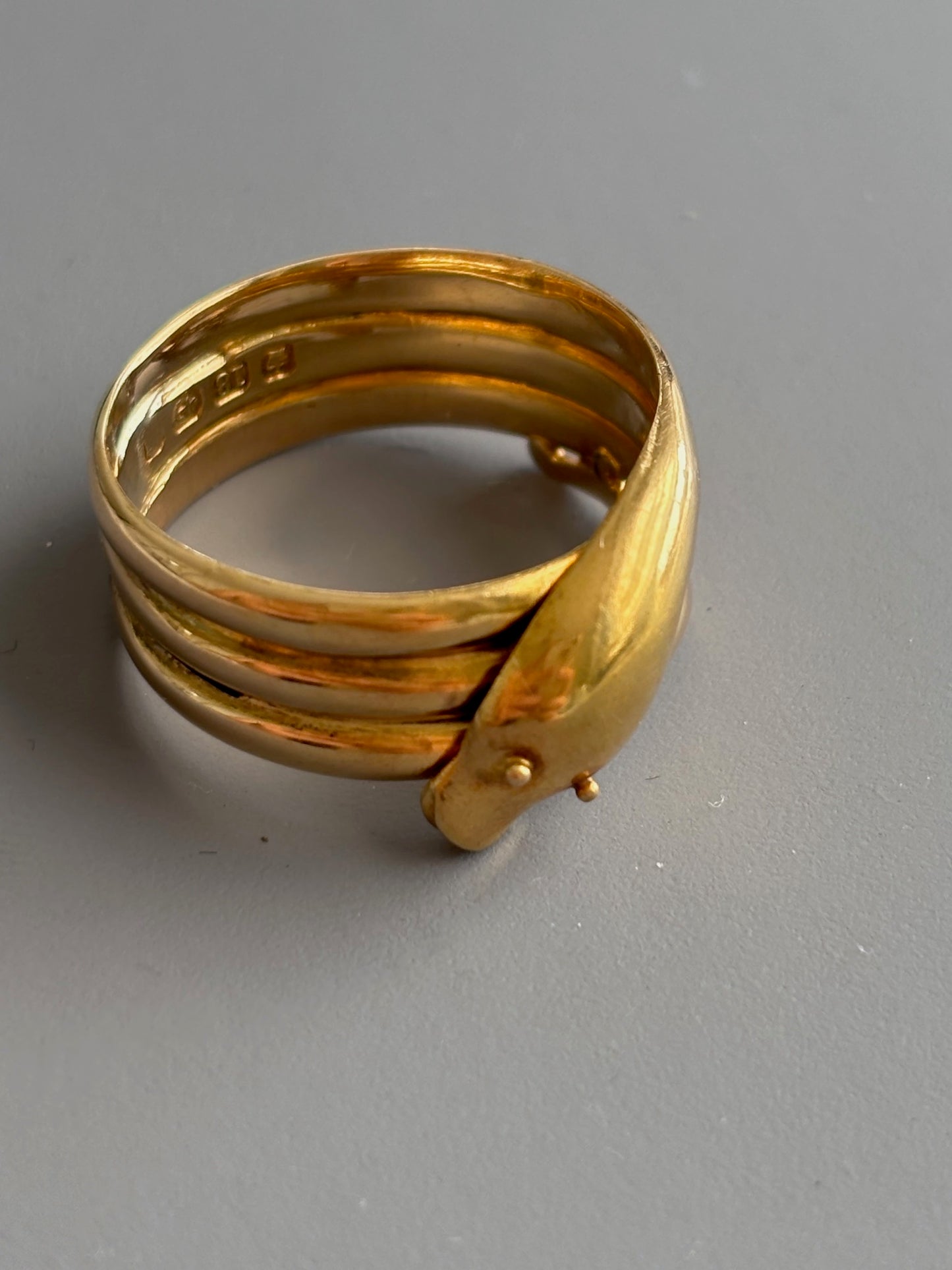 Antique British 18k 18ct  Gold Snake Ring
