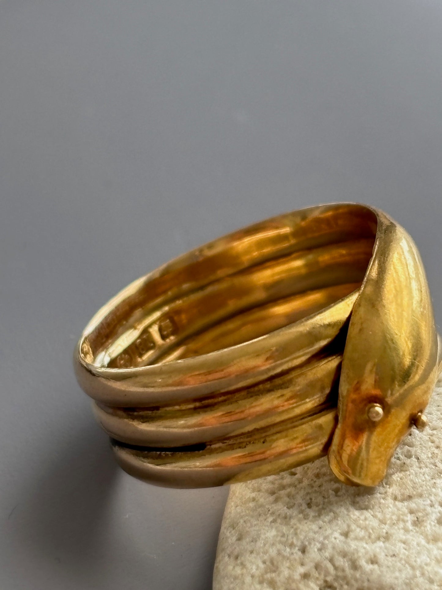 Antique British 18k 18ct  Gold Snake Ring