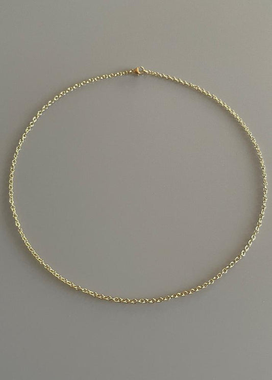 18k Yellow Gold Chain Necklace with Lobster Closure