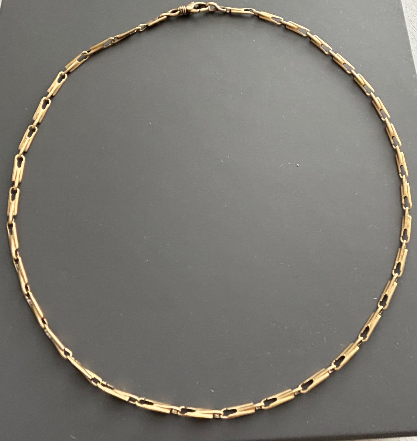 9k Gold Paper Clip Link Vintage Chain