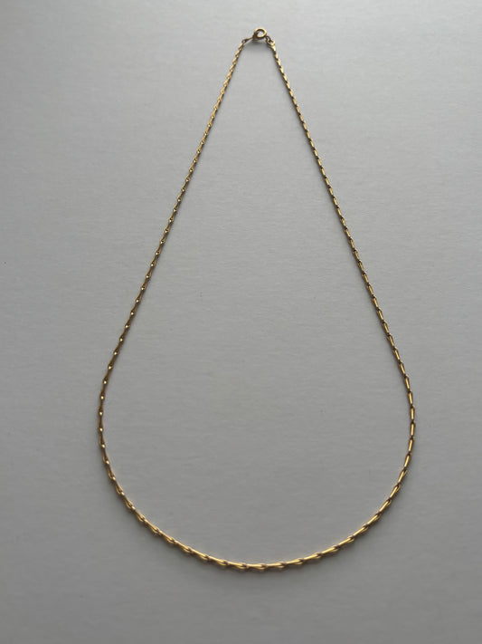 Vintage 9k Gold Paper Clip Link Chain Necklace