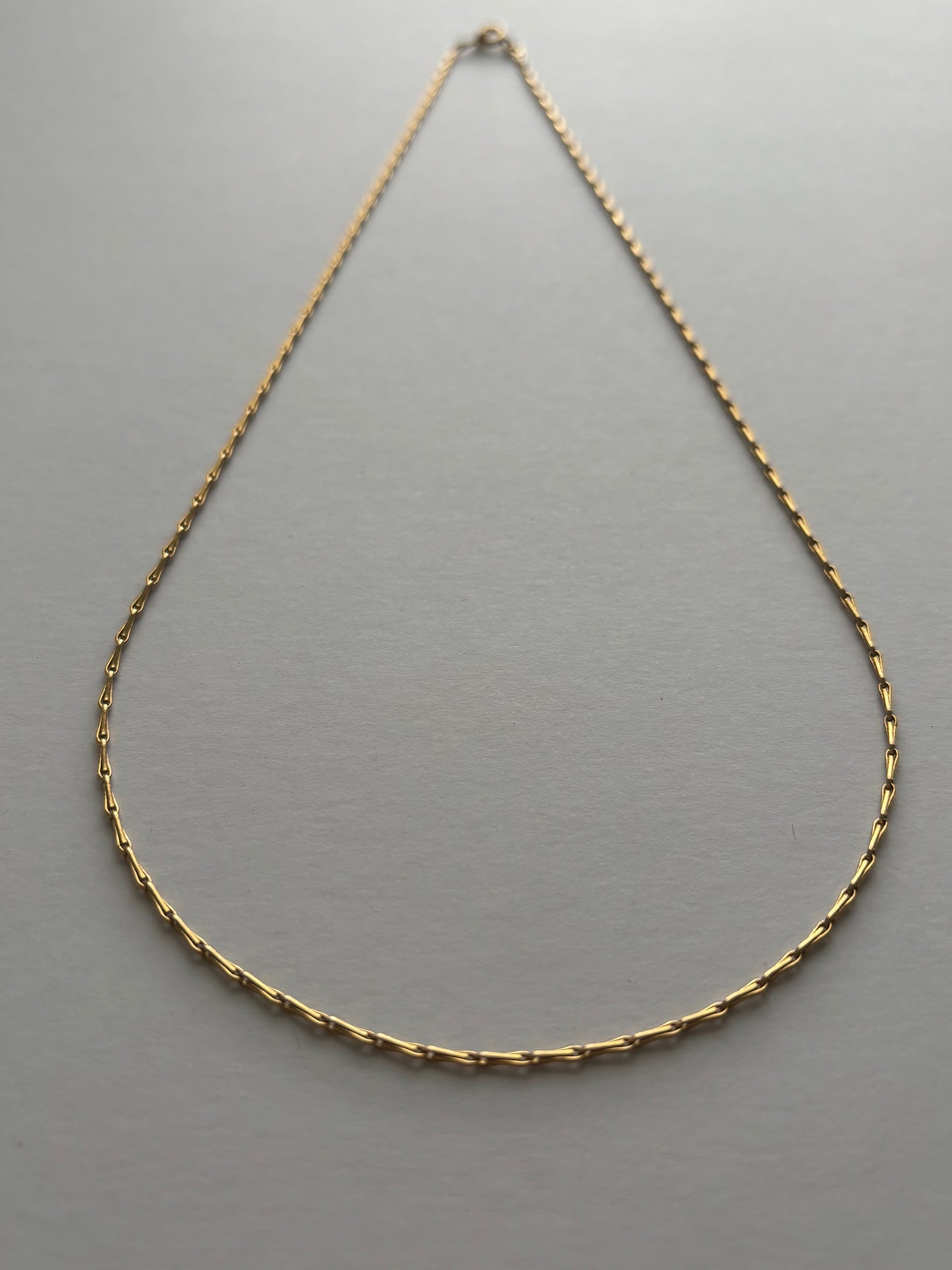 Vintage 9k Gold Paper Clip Link Chain Necklace