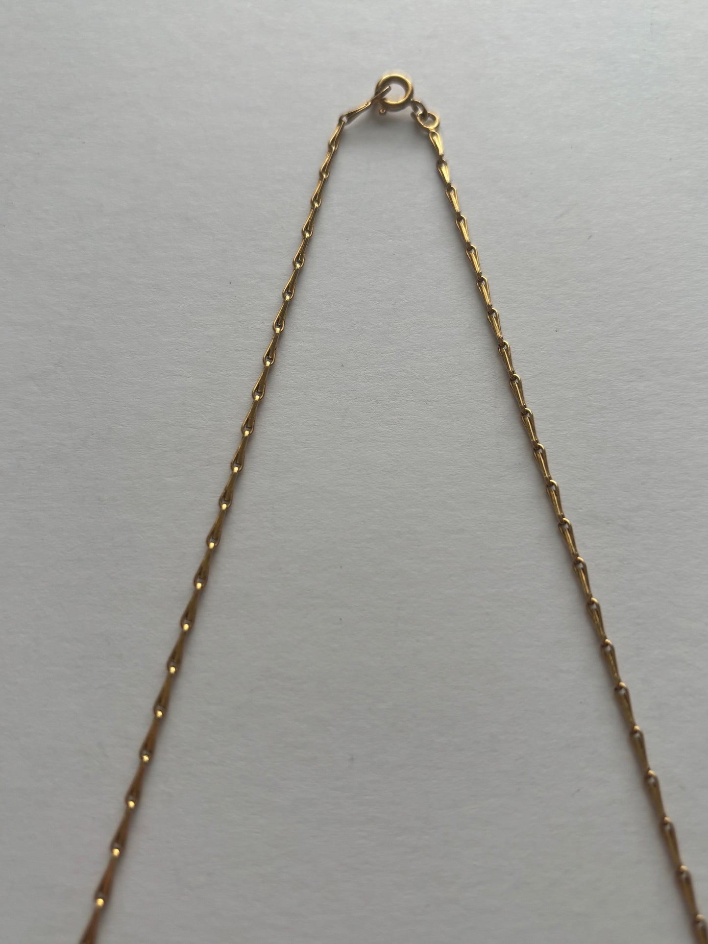 Vintage 9k Gold Paper Clip Link Chain Necklace