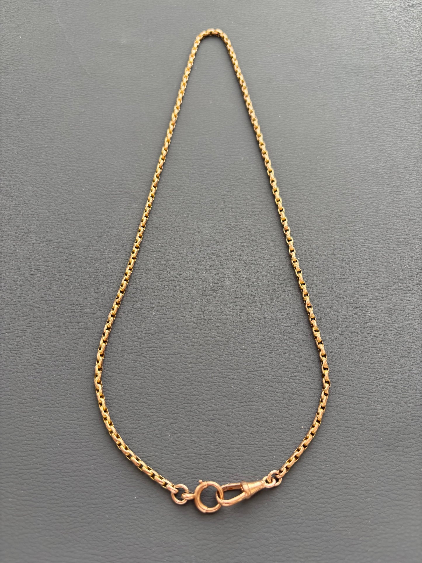 Vintage 9k Gold Guard Chain w/ Bolt Ring and Dog Clip