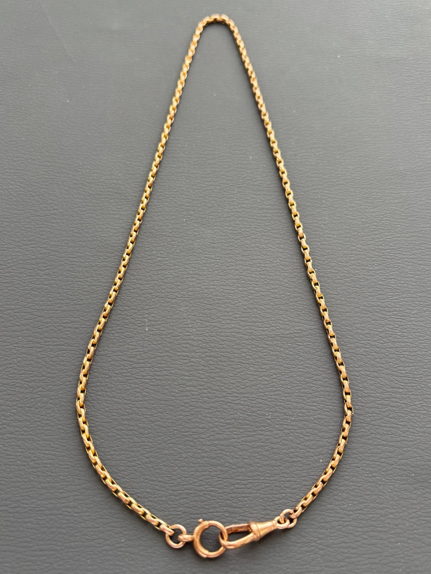 Vintage 9k Gold Guard Chain w/ Bolt Ring and Dog Clip