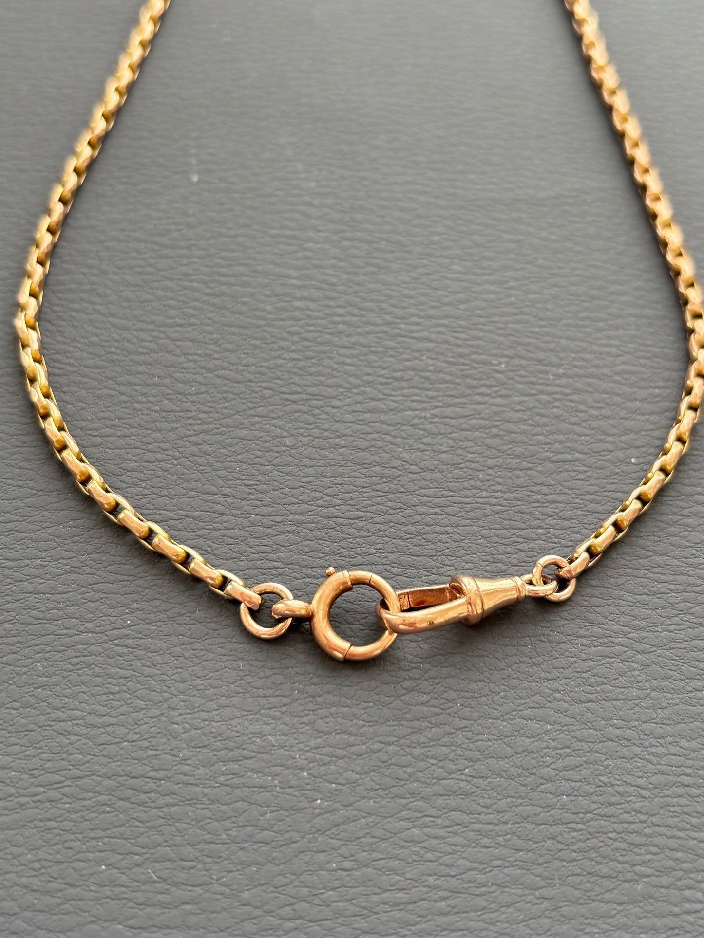 Vintage 9k Gold Guard Chain w/ Bolt Ring and Dog Clip