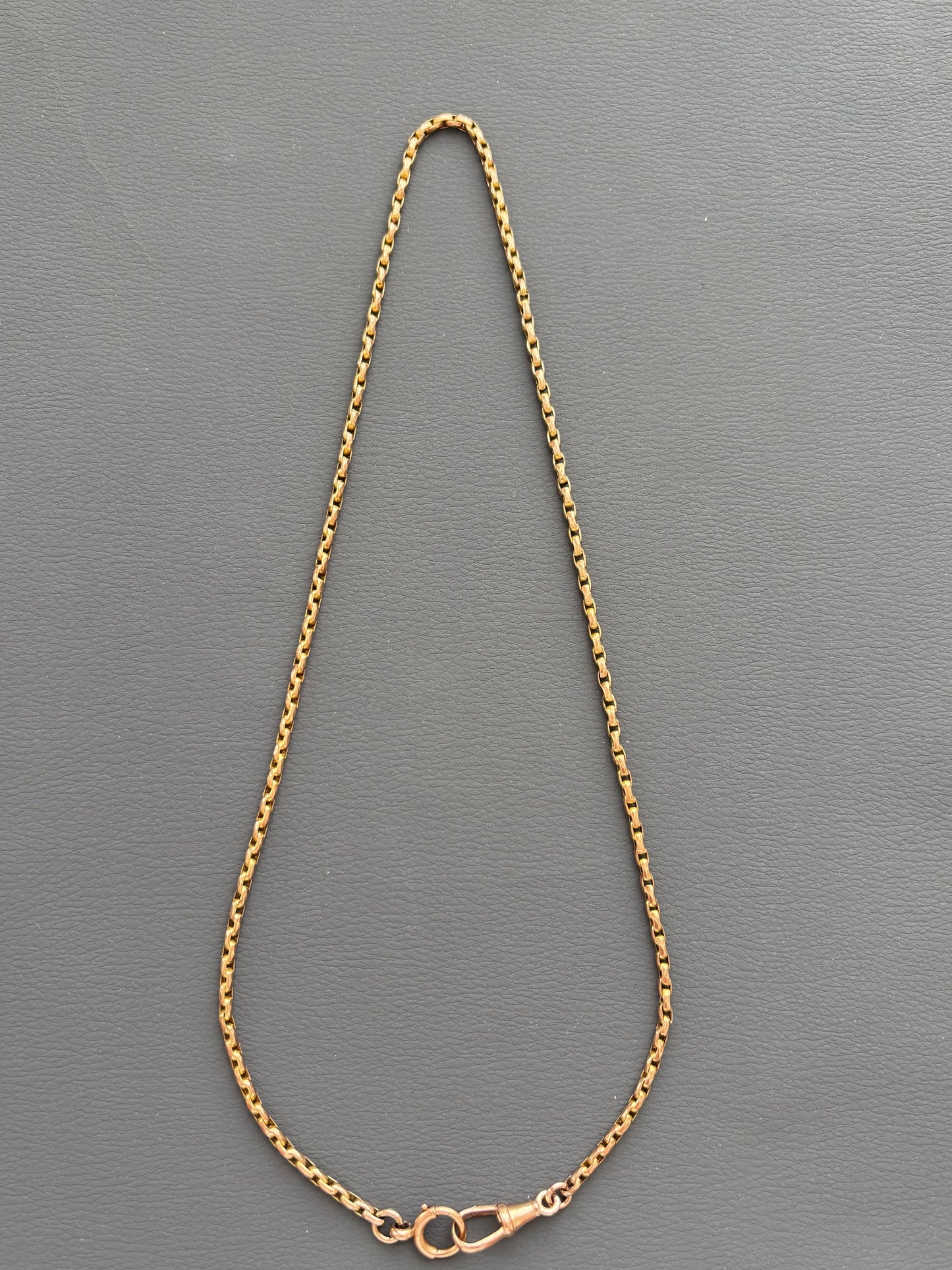 Vintage 9k Gold Guard Chain w/ Bolt Ring and Dog Clip