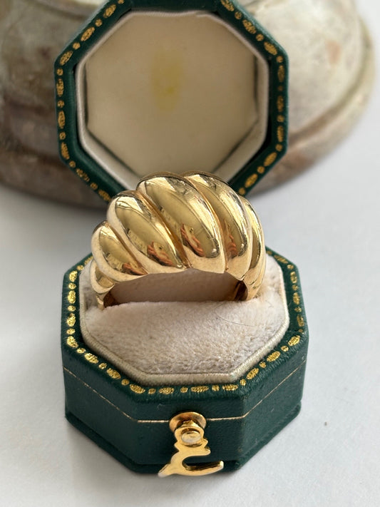 14k Gold Croissant Bombe Ring