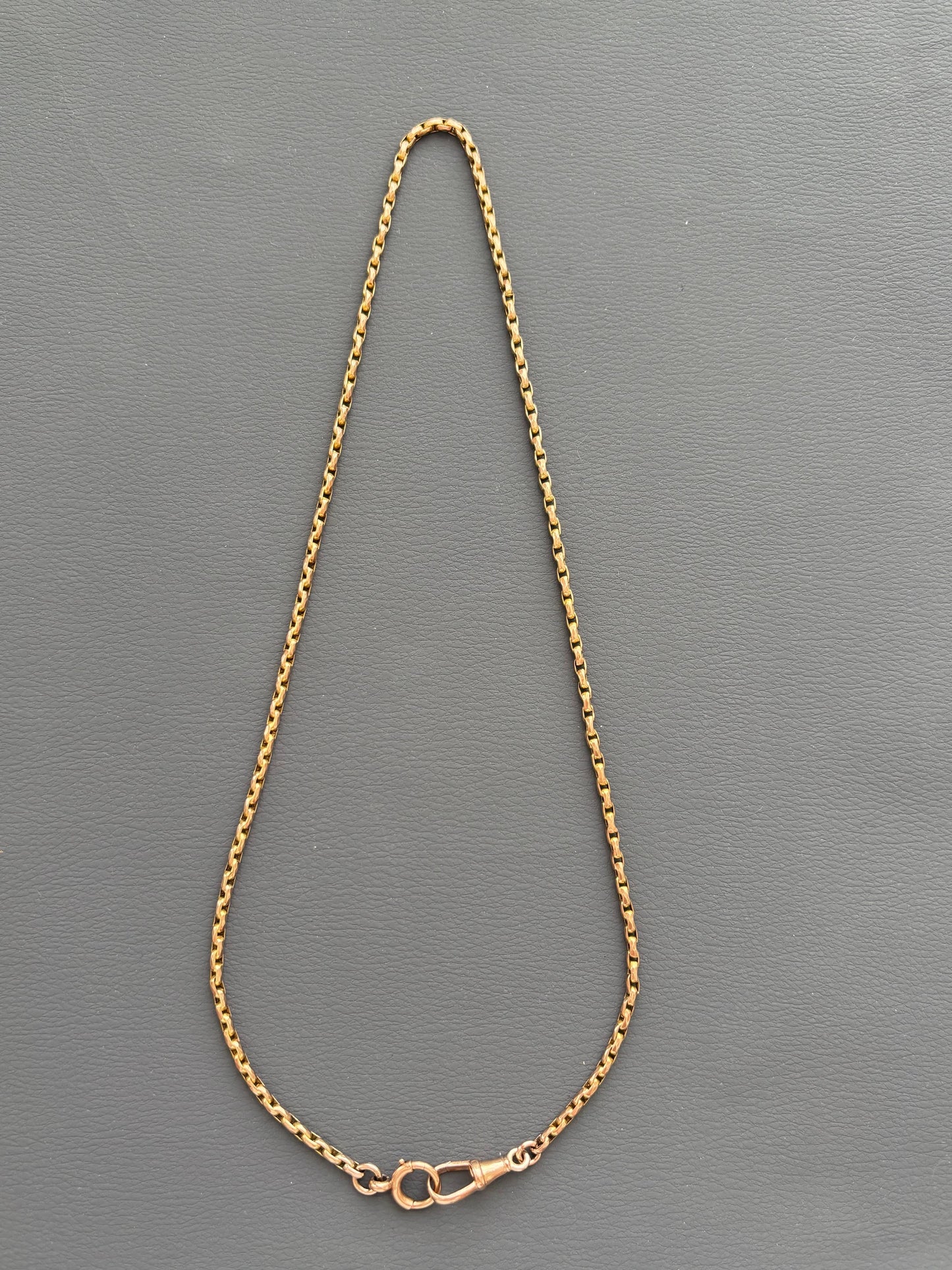 Vintage 9k Gold Guard Chain w/ Bolt Ring and Dog Clip