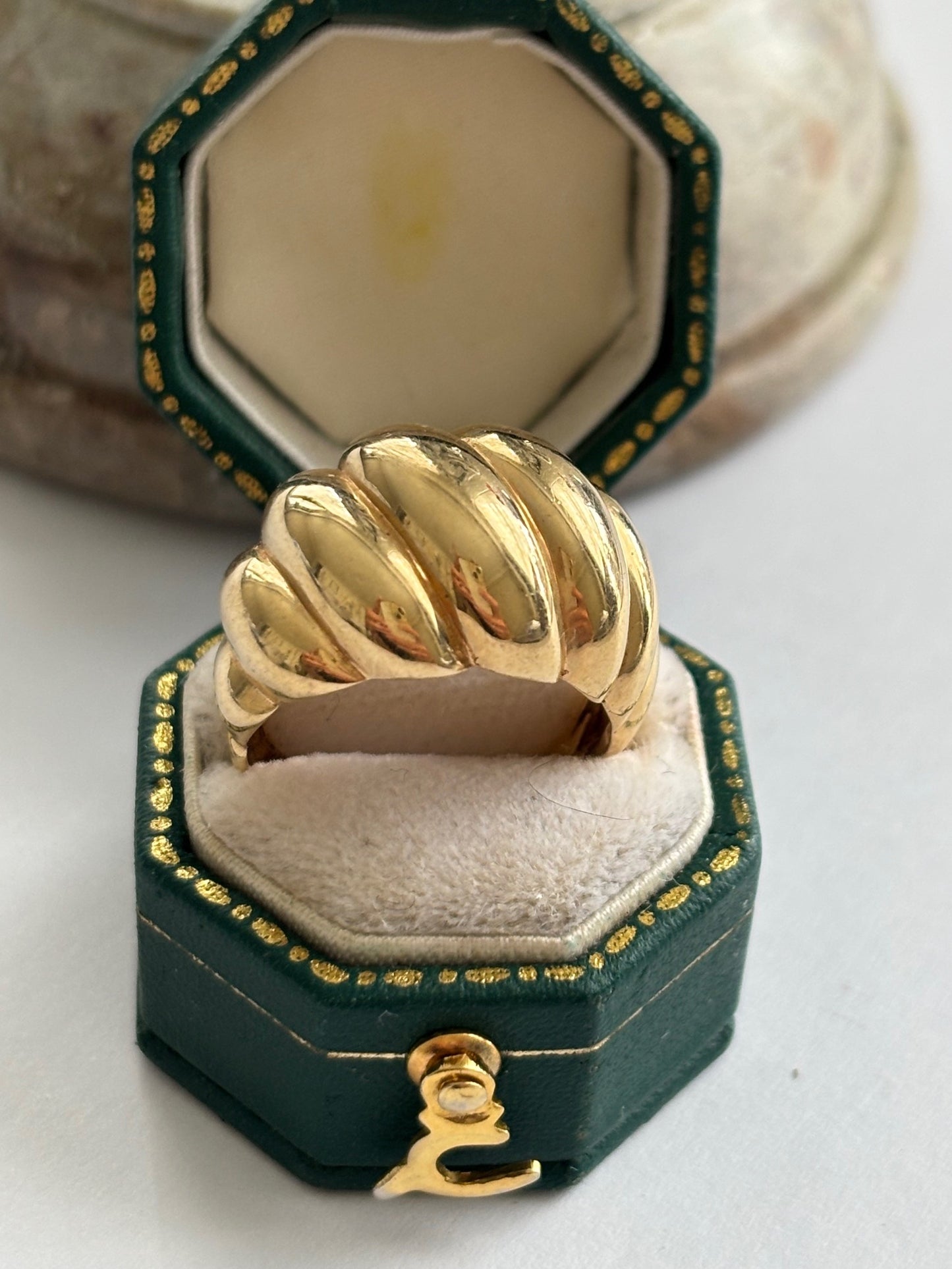 14k Gold Croissant Bombe Ring