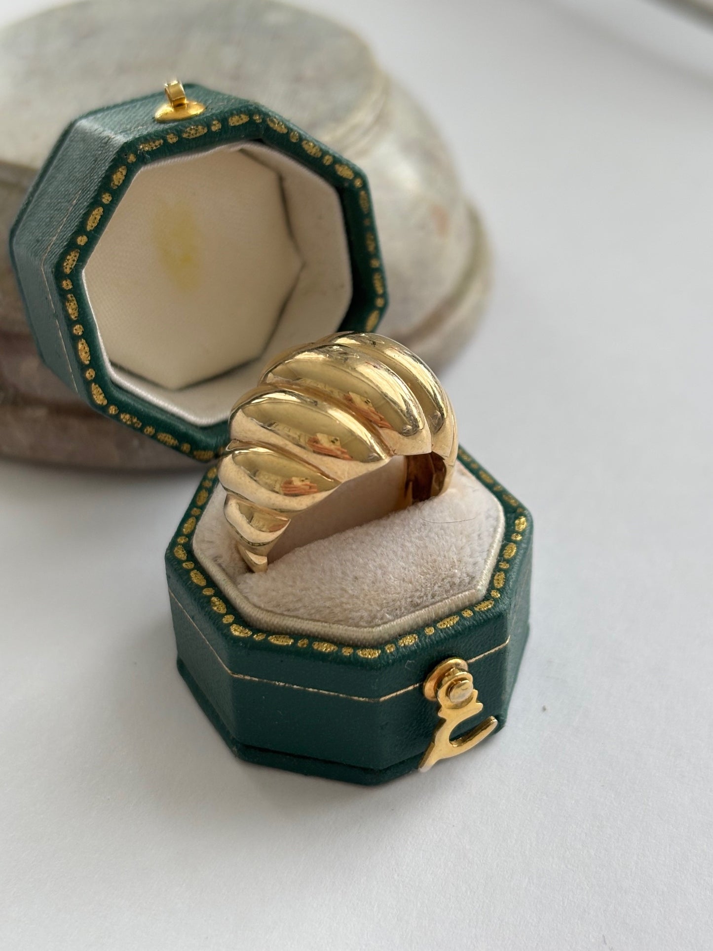14k Gold Croissant Bombe Ring