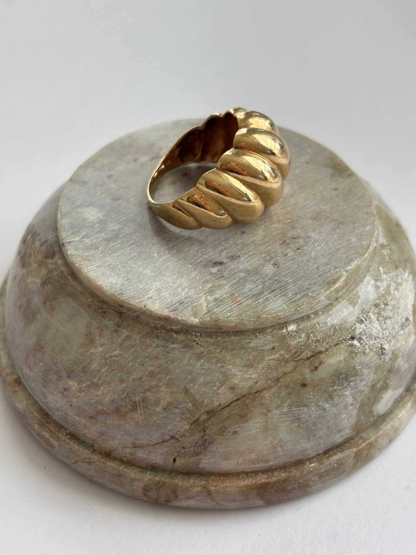 14k Gold Croissant Bombe Ring