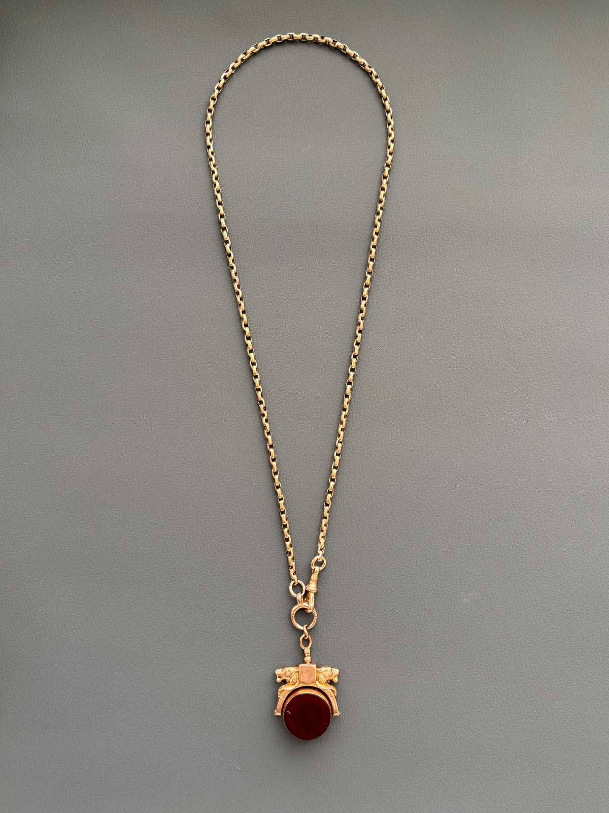 Vintage 9k Gold Guard Chain with Bolt Ring & Swivel