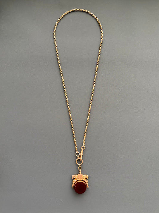 Vintage 9k Gold Guard Chain with Bolt Ring & Swivel