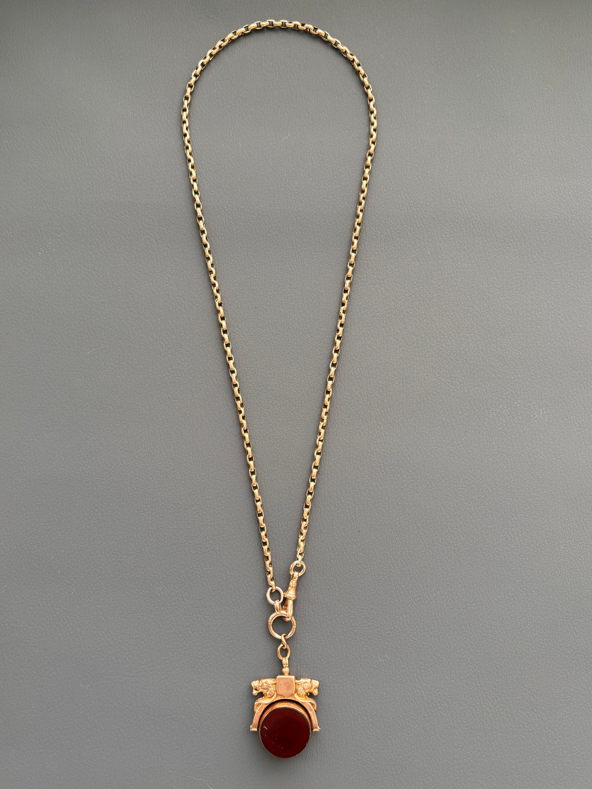 Vintage 9k Gold Guard Chain with Bolt Ring & Swivel