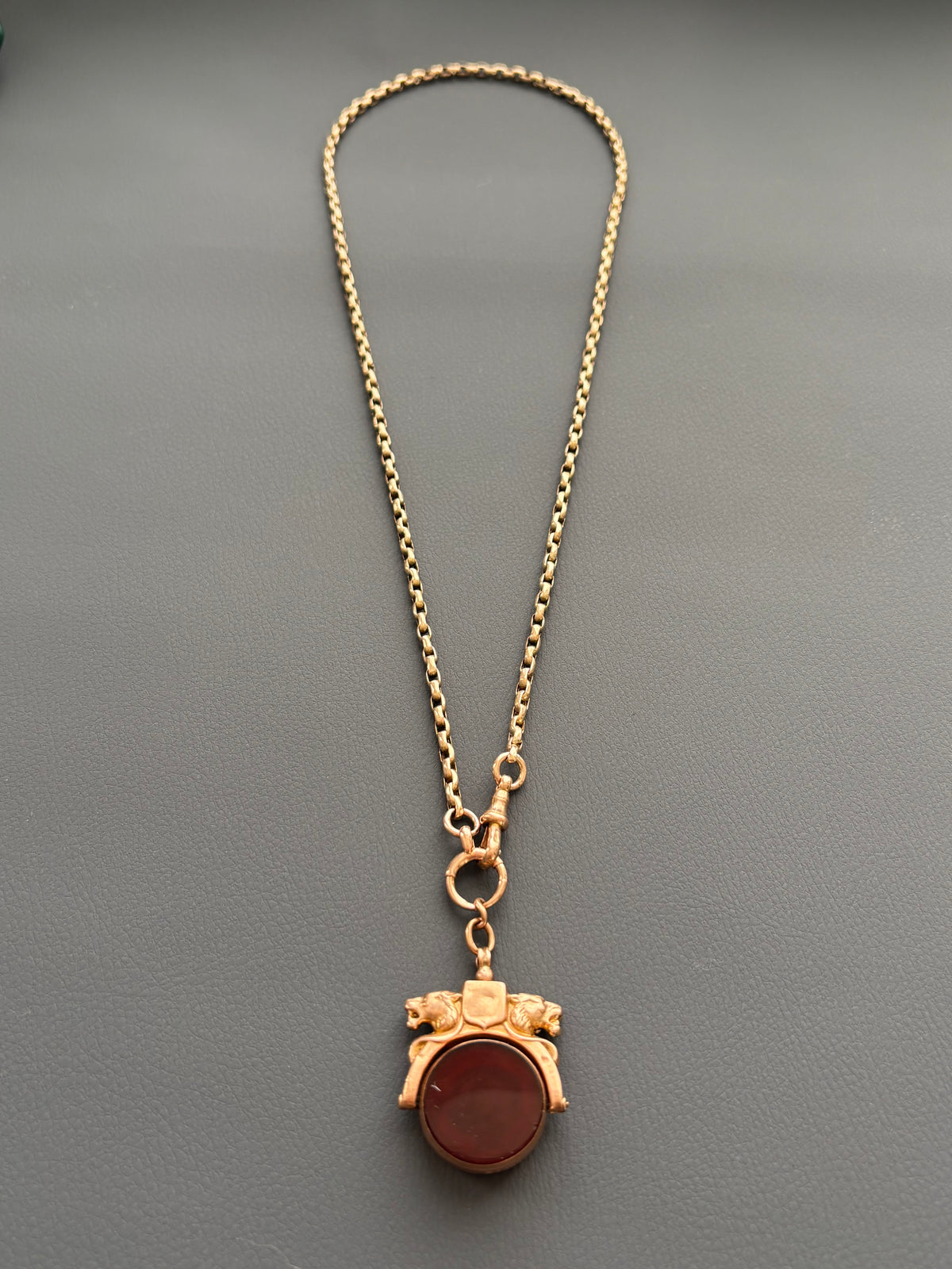 Vintage 9k Gold Guard Chain with Bolt Ring & Swivel