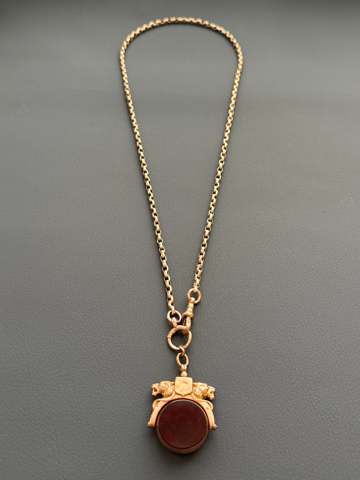 Vintage 9k Gold Guard Chain with Bolt Ring & Swivel