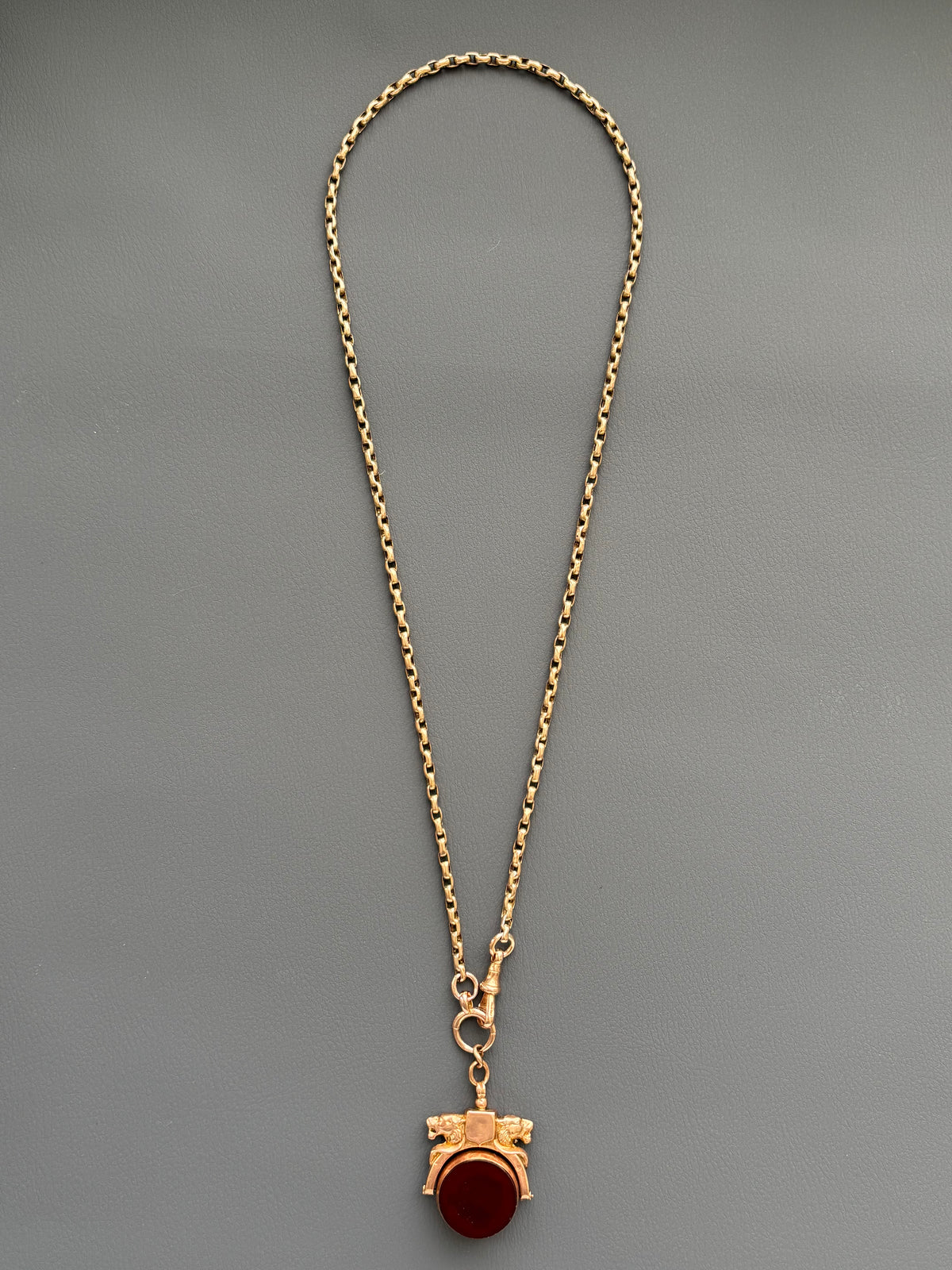 Vintage 9k Gold Guard Chain with Bolt Ring & Swivel