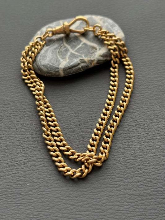 Antique 18k Gold Double Chain Bracelet