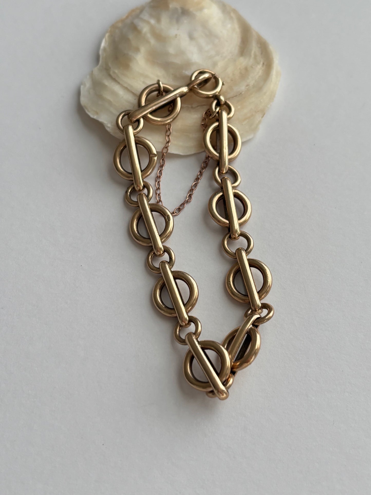 Stunning Vintage 9k Gold Circular Link Bracelet