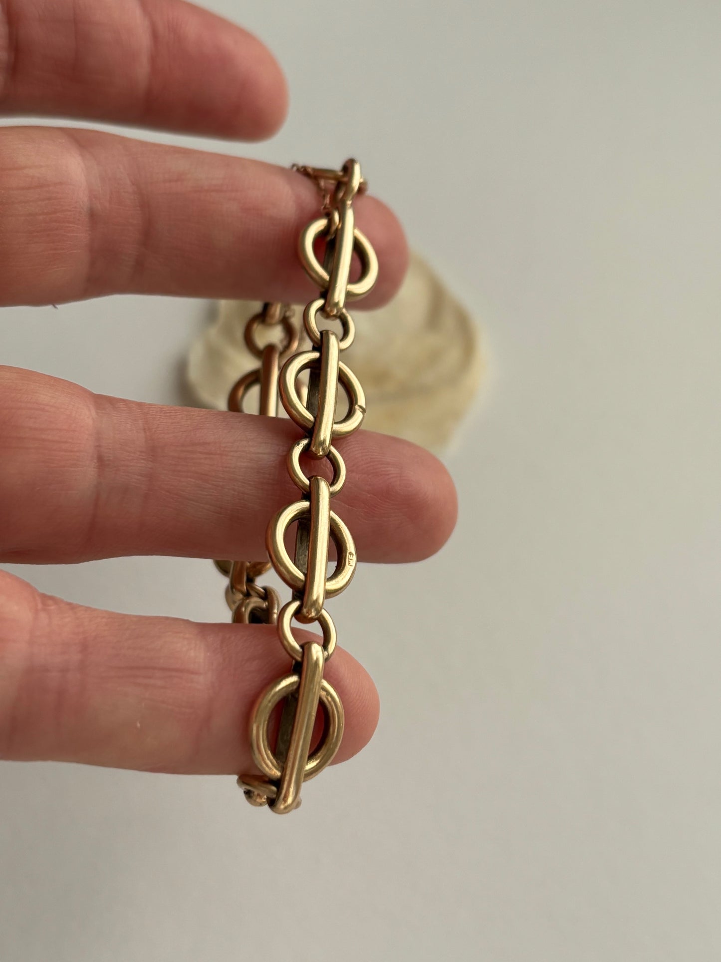 Stunning Vintage 9k Gold Circular Link Bracelet