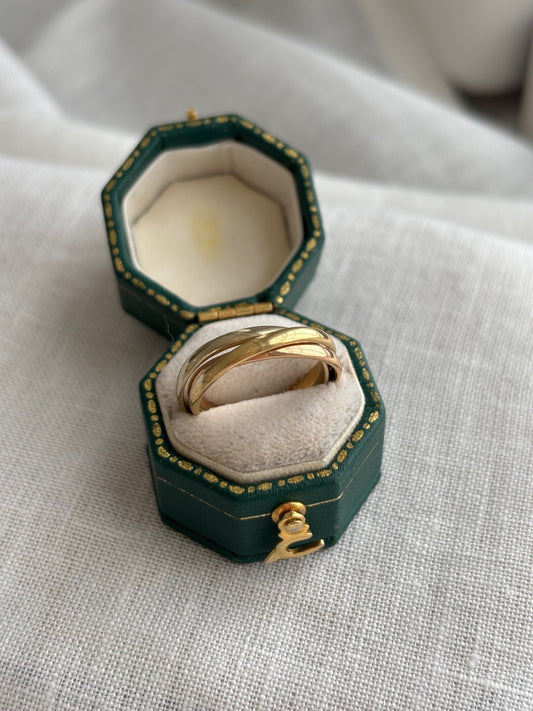 Vintage 9k Gold Tri Color Band Ring
