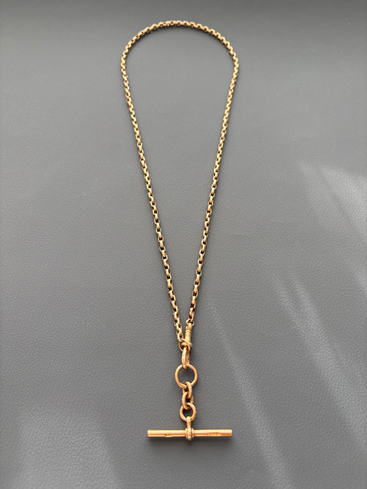 Antique 9k Gold Guard Chain with T-Bar