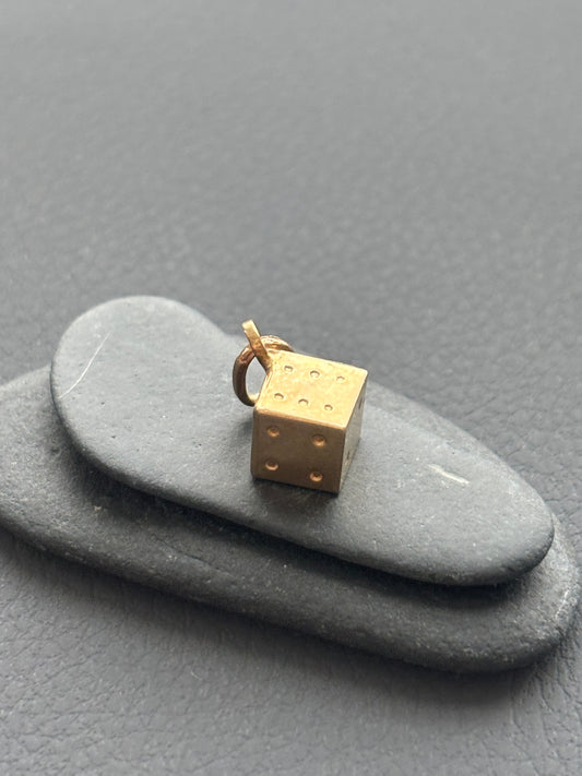 Vintage 9k Gold Lucky Dice Charm