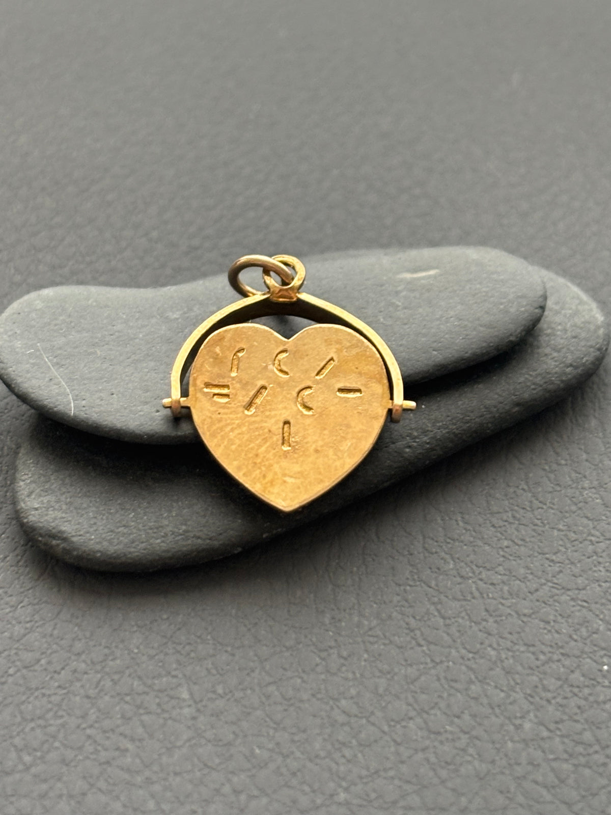 Vintage 9k Gold I Love You Heart Spinner Charm