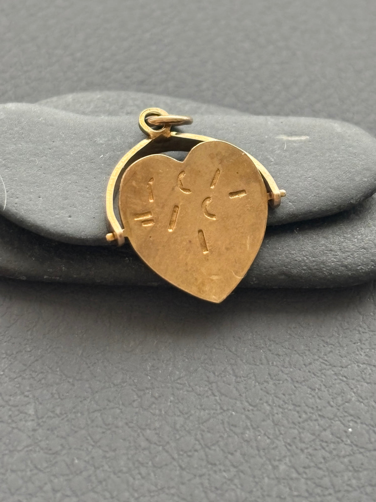 Vintage 9k Gold I Love You Heart Spinner Charm