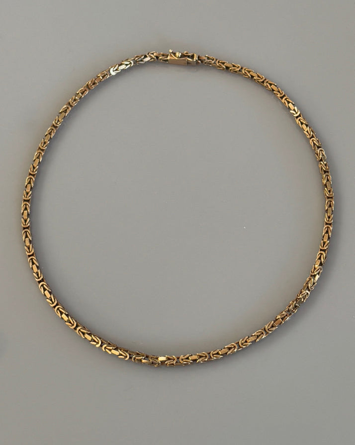 9k / 9ct Vintage Solid Gold Byzantine Chain
