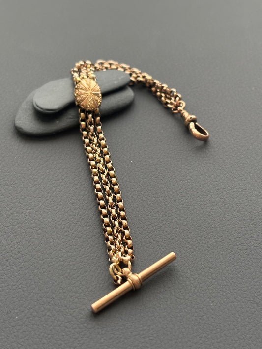 Vintage 9k Gold Multi-Chain T-Bar Extender