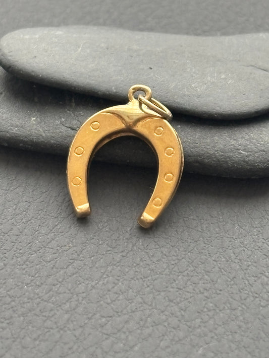 Vintage 9k Gold Lucky Horseshoe Charm