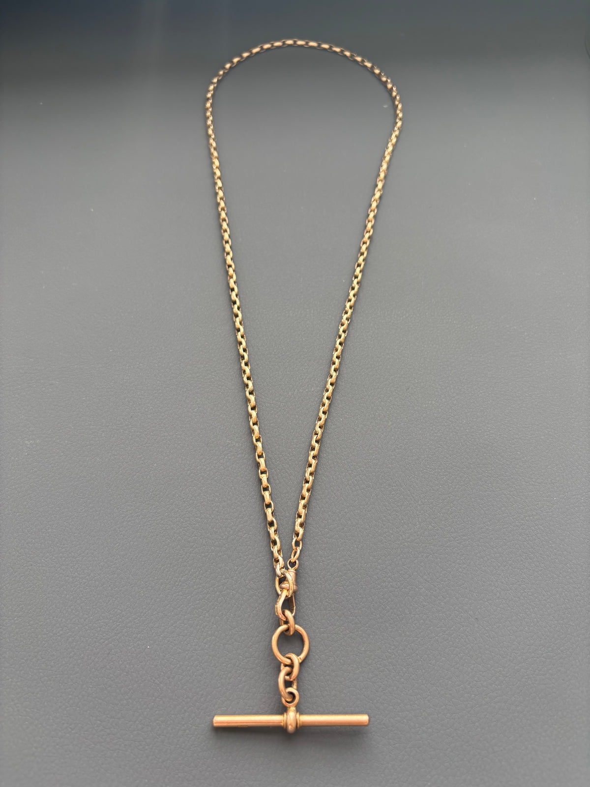 Vintage 9k Gold Guard Chain with Swivel Clip & T-Bar